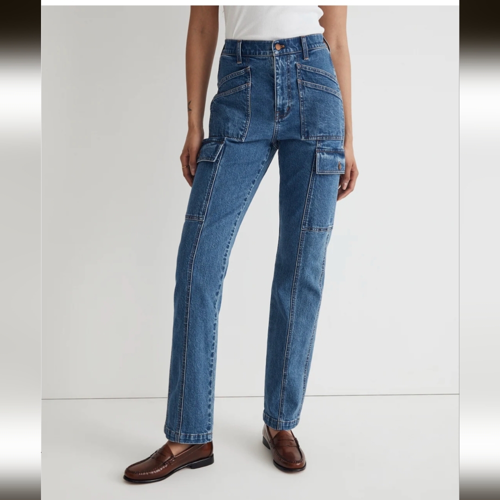 Madewell 90s Cargo Utility Straight high rise Jean size 29